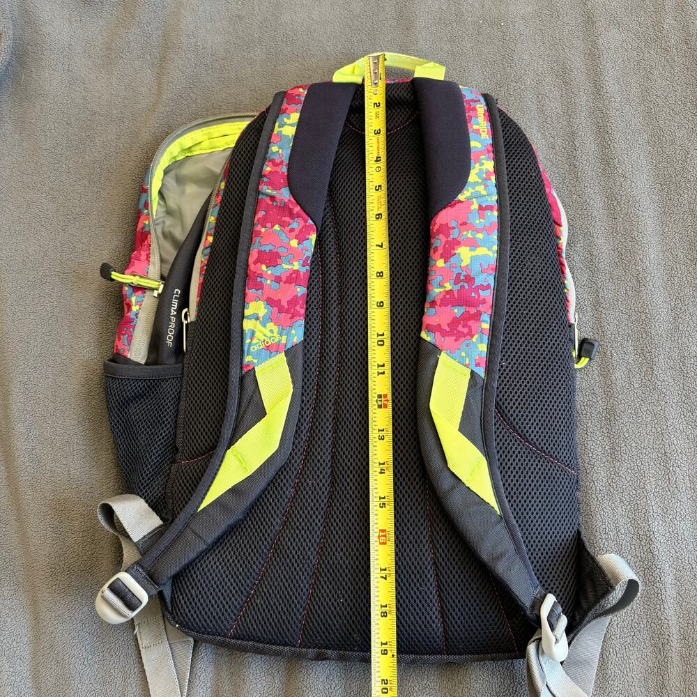 ADIDAS Climaproof Backpack Camouflage Gray Pink Laptop Travel Bag - Picture 7 of 14